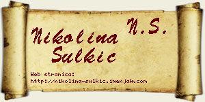 Nikolina Šulkić vizit kartica